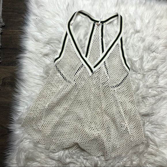 Free people varsity v neck net tank top large - Picture 1 of 3
